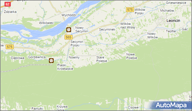 mapa Stare Polesie gmina Leoncin, Stare Polesie gmina Leoncin na mapie Targeo