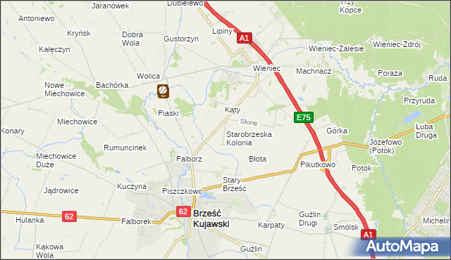 mapa Starobrzeska Kolonia, Starobrzeska Kolonia na mapie Targeo