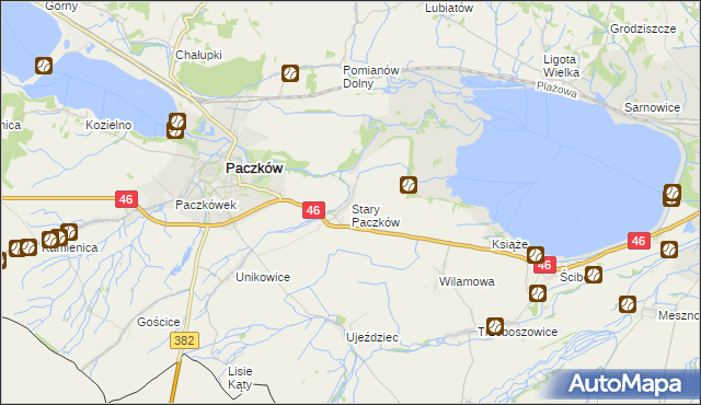 mapa Stary Paczków, Stary Paczków na mapie Targeo