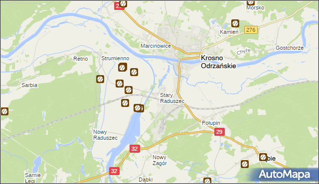 mapa Stary Raduszec, Stary Raduszec na mapie Targeo