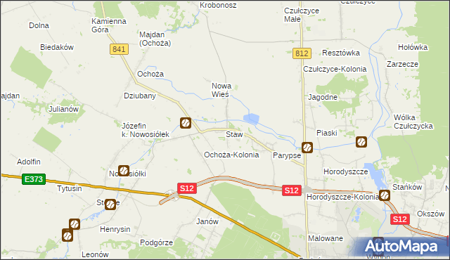 mapa Staw gmina Chełm, Staw gmina Chełm na mapie Targeo