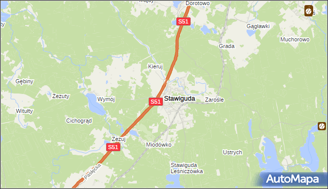 mapa Stawiguda, Stawiguda na mapie Targeo