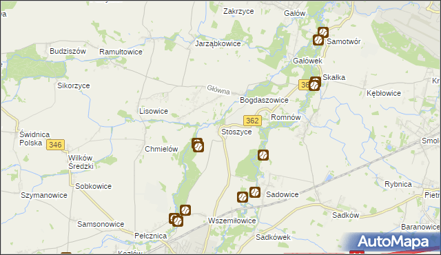 mapa Stoszyce, Stoszyce na mapie Targeo