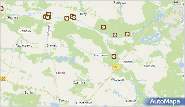 mapa Stradzewo gmina Choszczno, Stradzewo gmina Choszczno na mapie Targeo