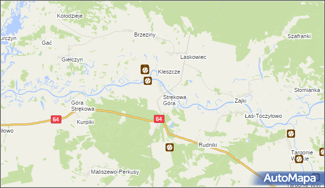 mapa Strękowa Góra, Strękowa Góra na mapie Targeo