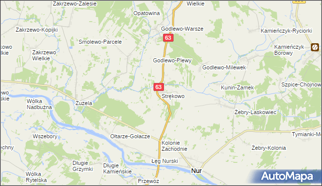 mapa Strękowo, Strękowo na mapie Targeo