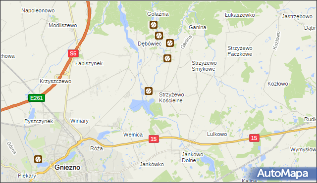 mapa Strzyżewo Kościelne, Strzyżewo Kościelne na mapie Targeo