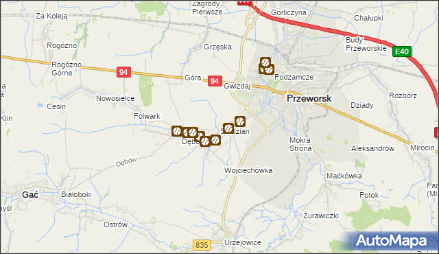 mapa Studzian, Studzian na mapie Targeo