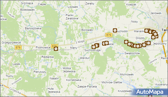mapa Suchostruga, Suchostruga na mapie Targeo