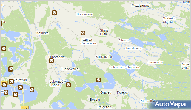 mapa Suliradzice, Suliradzice na mapie Targeo