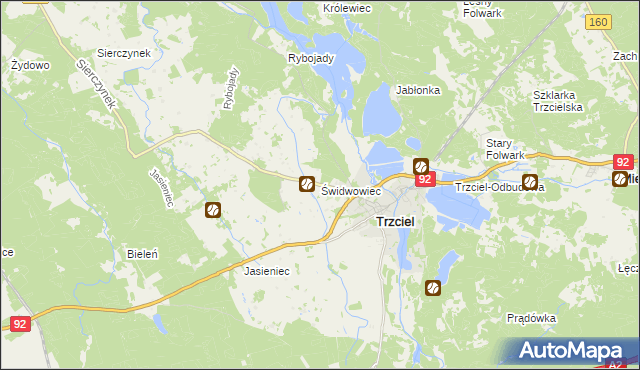 mapa Świdwowiec, Świdwowiec na mapie Targeo