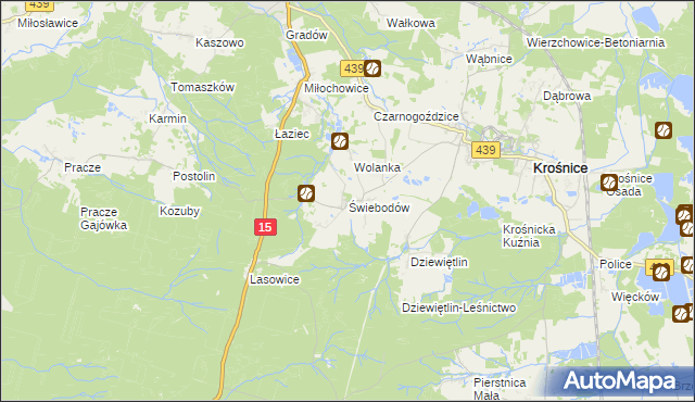 mapa Świebodów, Świebodów na mapie Targeo