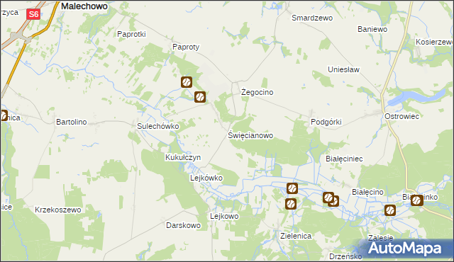 mapa Święcianowo, Święcianowo na mapie Targeo