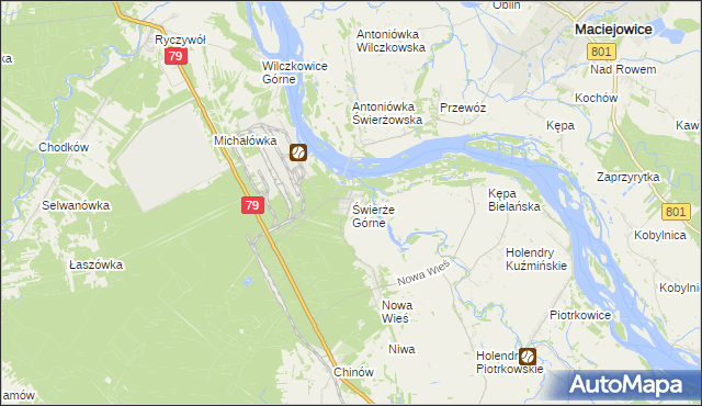 mapa Świerże Górne, Świerże Górne na mapie Targeo