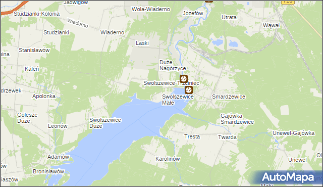 mapa Swolszewice Małe, Swolszewice Małe na mapie Targeo