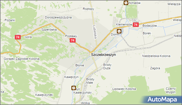 mapa Szczebrzeszyn, Szczebrzeszyn na mapie Targeo