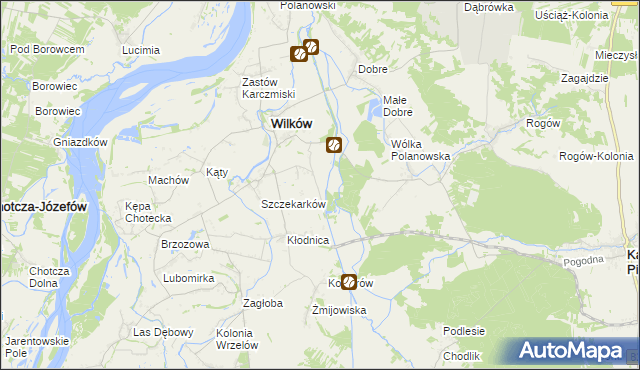 mapa Szczekarków-Kolonia, Szczekarków-Kolonia na mapie Targeo