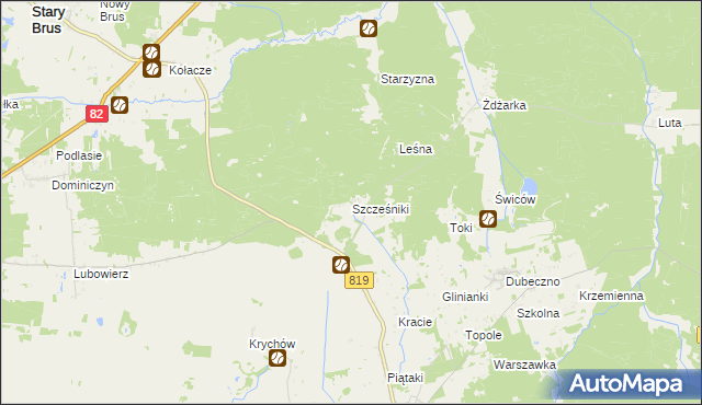 mapa Szcześniki, Szcześniki na mapie Targeo