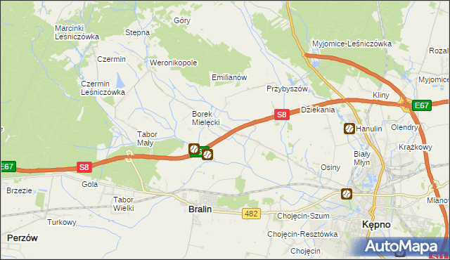 mapa Szklarka Mielęcka, Szklarka Mielęcka na mapie Targeo