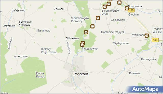 mapa Taczanówko, Taczanówko na mapie Targeo