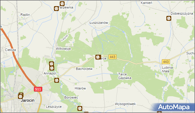 mapa Tarce, Tarce na mapie Targeo