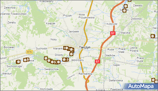 mapa Tarczyn powiat piaseczyński, Tarczyn powiat piaseczyński na mapie Targeo