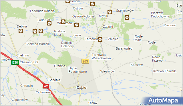 mapa Tarnówka Wiesiołowska, Tarnówka Wiesiołowska na mapie Targeo