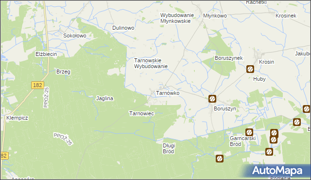 mapa Tarnówko gmina Połajewo, Tarnówko gmina Połajewo na mapie Targeo