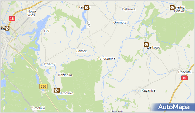 mapa Tchórzanka, Tchórzanka na mapie Targeo