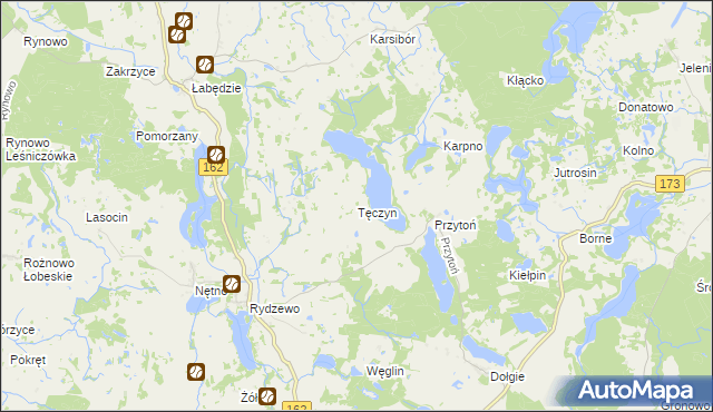 mapa Tęczyn, Tęczyn na mapie Targeo