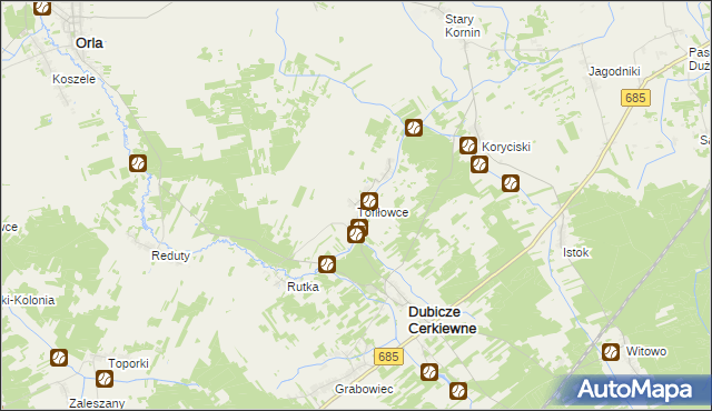 mapa Tofiłowce, Tofiłowce na mapie Targeo