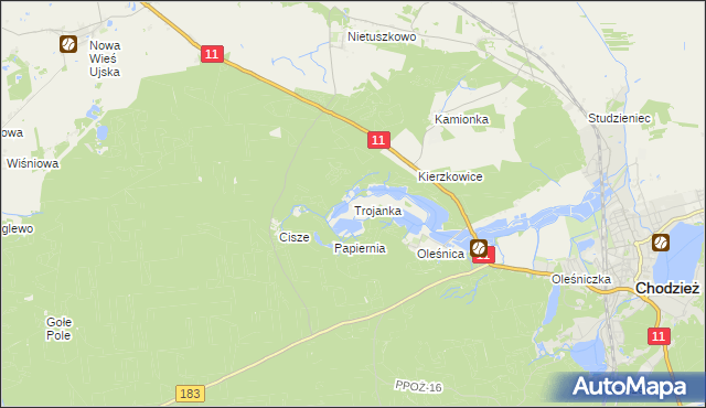 mapa Trojanka, Trojanka na mapie Targeo