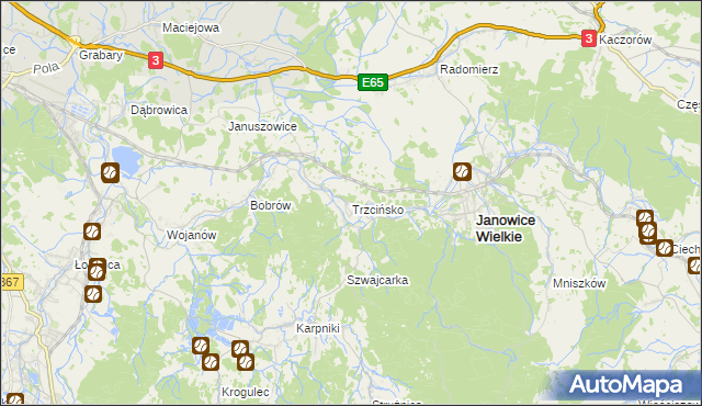 mapa Trzcińsko, Trzcińsko na mapie Targeo