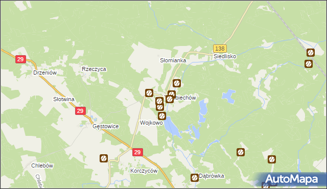 mapa Trzebiechów gmina Maszewo, Trzebiechów gmina Maszewo na mapie Targeo