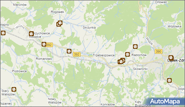 mapa Trzebieszowice, Trzebieszowice na mapie Targeo