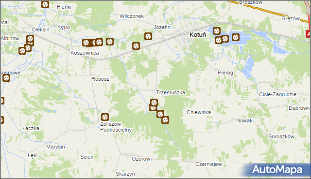 mapa Trzemuszka, Trzemuszka na mapie Targeo