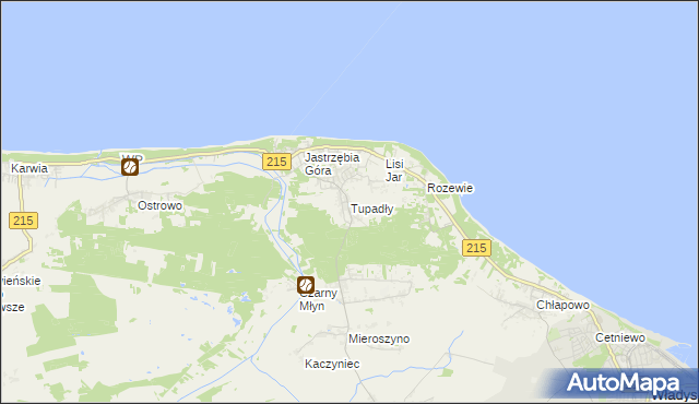 mapa Tupadły gmina Władysławowo, Tupadły gmina Władysławowo na mapie Targeo