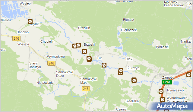 mapa Tur gmina Szubin, Tur gmina Szubin na mapie Targeo