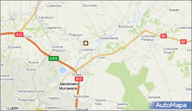 mapa Turka gmina Wólka, Turka gmina Wólka na mapie Targeo