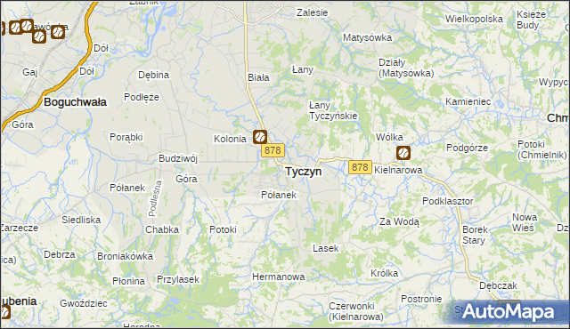 mapa Tyczyn powiat rzeszowski, Tyczyn powiat rzeszowski na mapie Targeo