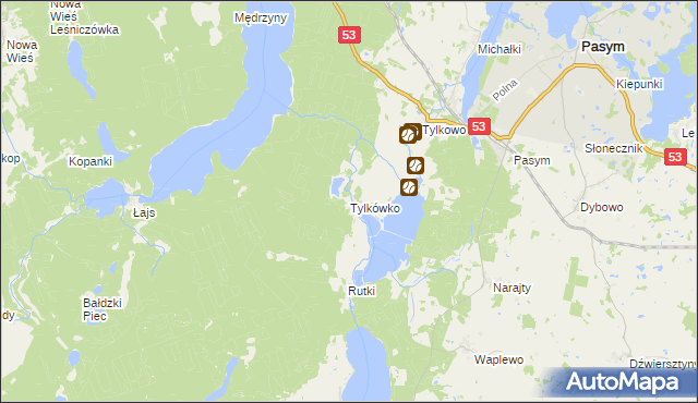 mapa Tylkówko, Tylkówko na mapie Targeo