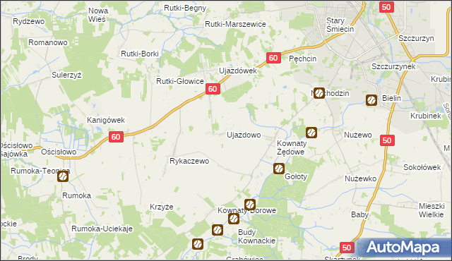 mapa Ujazdowo gmina Ciechanów, Ujazdowo gmina Ciechanów na mapie Targeo