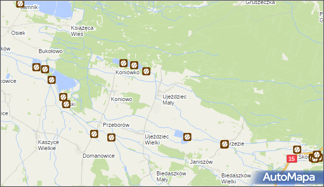 mapa Ujeździec Mały, Ujeździec Mały na mapie Targeo