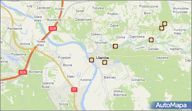 mapa Ulanów powiat niżański, Ulanów powiat niżański na mapie Targeo