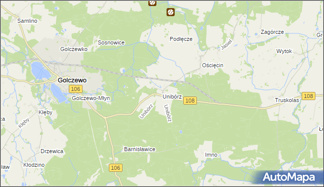 mapa Unibórz, Unibórz na mapie Targeo
