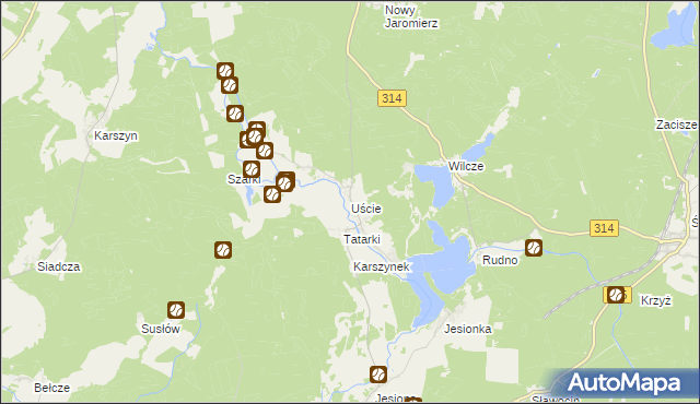 mapa Uście, Uście na mapie Targeo