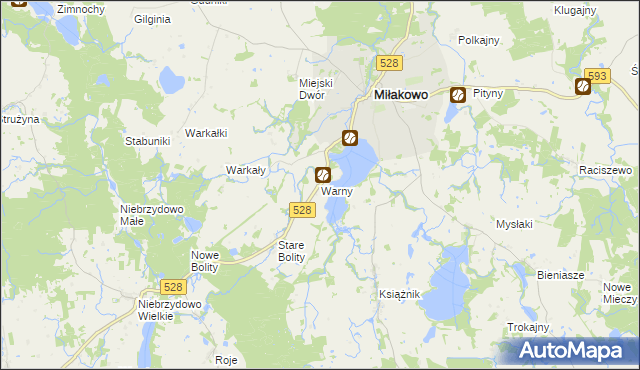 mapa Warny, Warny na mapie Targeo