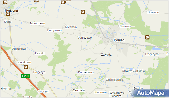 mapa Waszkowo, Waszkowo na mapie Targeo