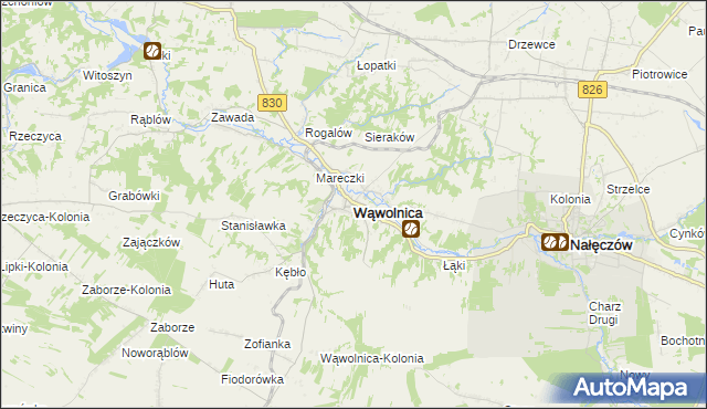 mapa Wąwolnica powiat puławski, Wąwolnica powiat puławski na mapie Targeo