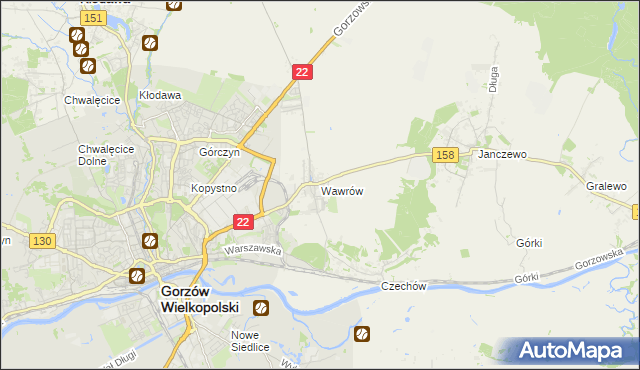 mapa Wawrów, Wawrów na mapie Targeo
